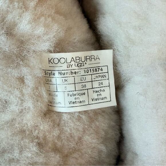 Koolaburra UGG Victoria Short Bow Shearling Sheepskin Boot Chestnut Suede Sz 7 - Picture 10 of 11